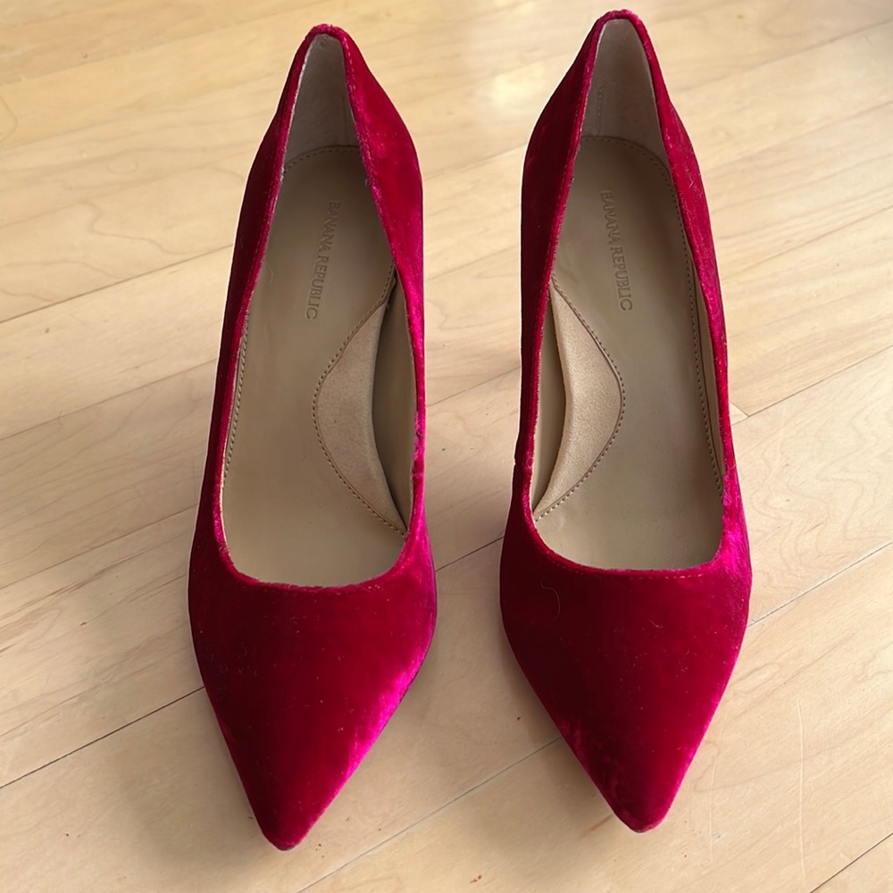 Hot Pink Velvet Banana Republic Heels